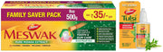 Dabur Meswak Complete Oral Care Toothpaste - 500g (2 x 200g + 1 x100g) & Dabur Tulsi Drops : 30ml (20ml + 10ml Free) | Contains Extracts of 5 Rare Tulsi COMBO