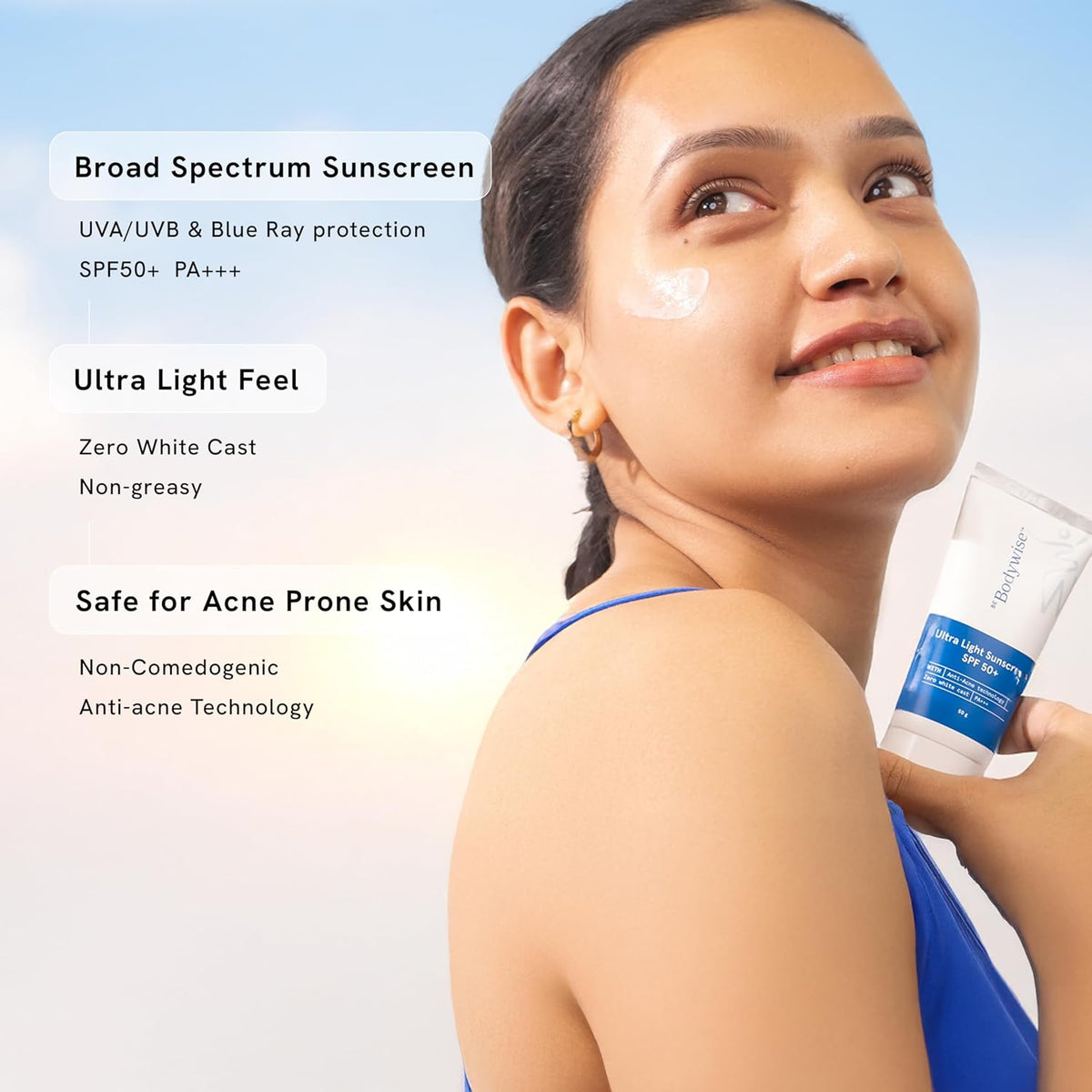 Be Bodywise Ultra light Face Sunscreen 50g & De-Tan SPF Body Sunscreen Lotion 175ml | Tan Correction & UVA & UVB Protection | SPF 50+ PA++++ | No White Cast, Acne-Safe | Light-weight & Non-greasy
