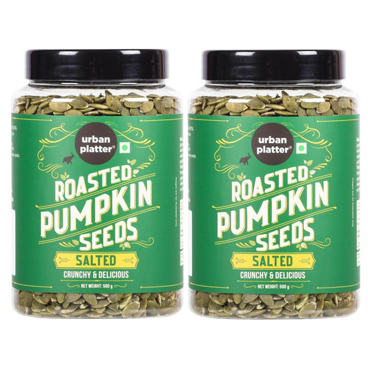 Urban Platter Roasted Pumpkin Seeds, 500g x 2 (Pepitas, Naturally Rich in Protein & Healthy Fats, Snack, Sprinkle & Bake)