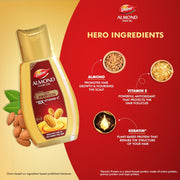 Dabur Almond Hair Oil - 500ml | Provides Damage Protection | Non Sticky Formula | For Soft & Shiny Hair | With Almonds, Keratin Protein, Soya Protein & 10X Vitamin E (Pack of 2)