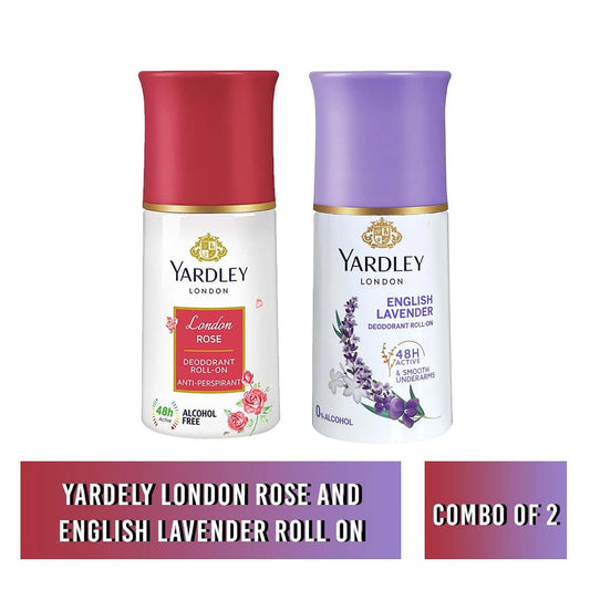Yardley London Unisex Rose And English Lavender Roll-On, Combo Of 2