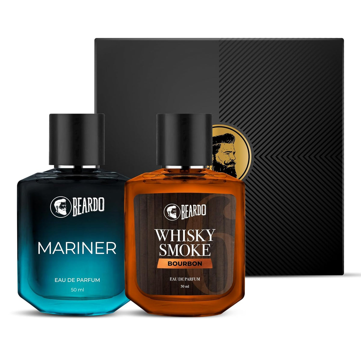 Beardo Whisky Smoke Bourbon Perfume 50ml & Mariner Perfume 50ml Combo | Long Lasting Perfume For Men | Oriental, Woody, Leathery | Fresh, Aqua Notes | Gift Set | Rakhi Gift for Brother | Gift for boyfriend | Gift for Men | Gift for Brother