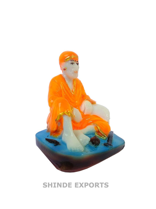 SHINDE EXPORTS Shirdi Saibaba Marble Idol for car Dashboard and Gifting (2.5 inches)