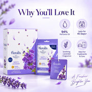 Yardley London Floralis Kent's Lavender Cupboard & Car Freshener (10g) | 94% Perfume Oil Sachet | Long-Lasting Fragrance Up to 45 Days for Wardrobes, Drawers & Cars (Kent Lavender) (Pack of 6)