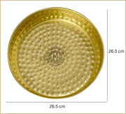 DSH Round Shape Hammered Design Decorative Urli Bowl for Home Handicraft Bowl for Floating Flowers and Tea Light Candles Diwali Decoration Items (10 Inch)