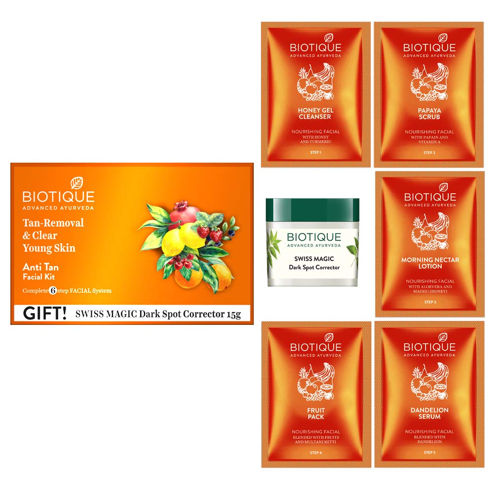 Biotique Bio Anti Tan Facial Kit (Free with Swiss Magic Dark Spot Corrector)