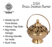DSH Brass Incense Burner Dhoop Dani Dhuni Brass Incense Loban Sambrani Burner Dhuna Dani Arti Loban Dani Dhoop Burner for Puja Home Mandir.