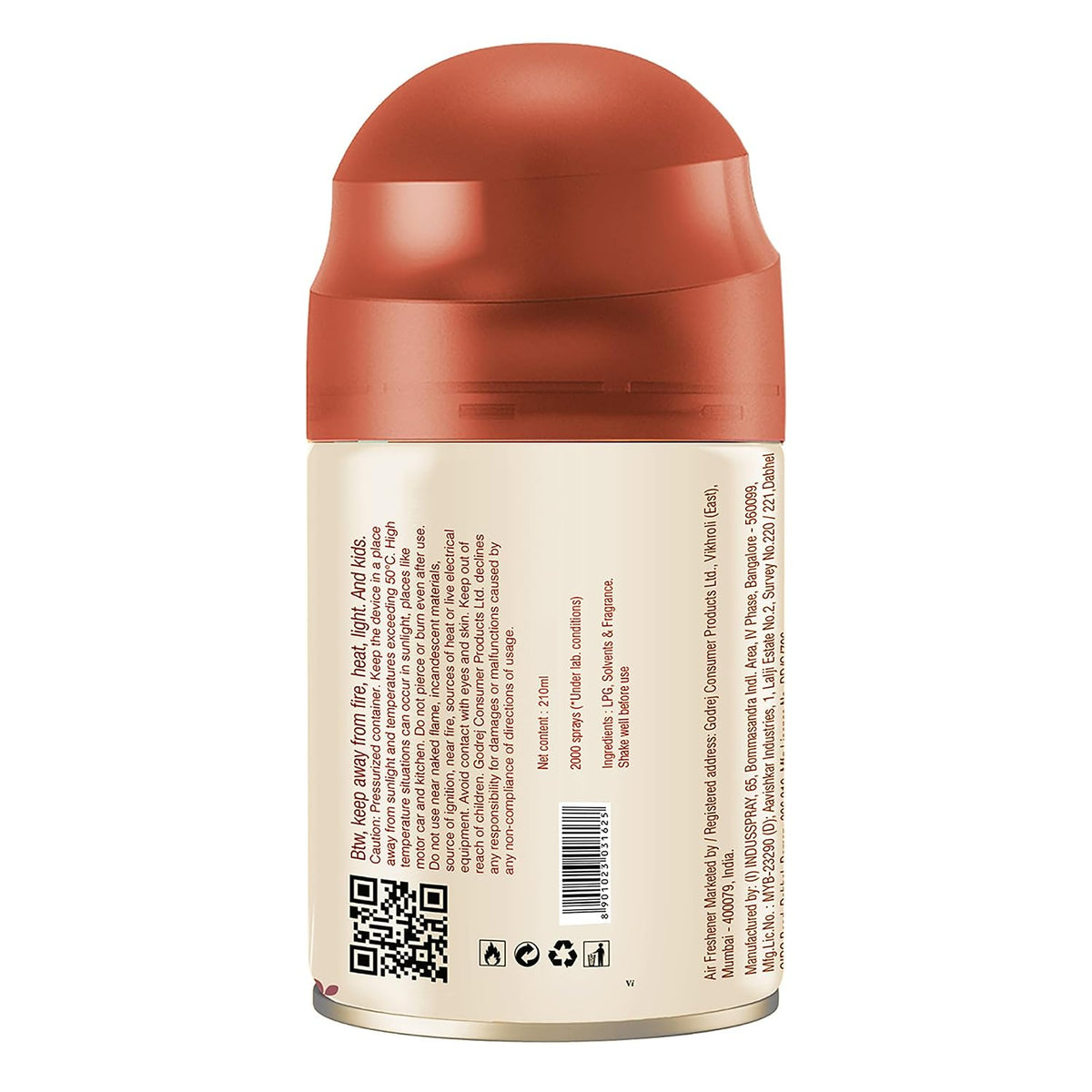 Godrej aer Matic Automatic Room Fresheners Refill Pack | Royal Vanilla Essence | 2000 Sprays Guaranteed | Lasts up to 60 days (210ml)