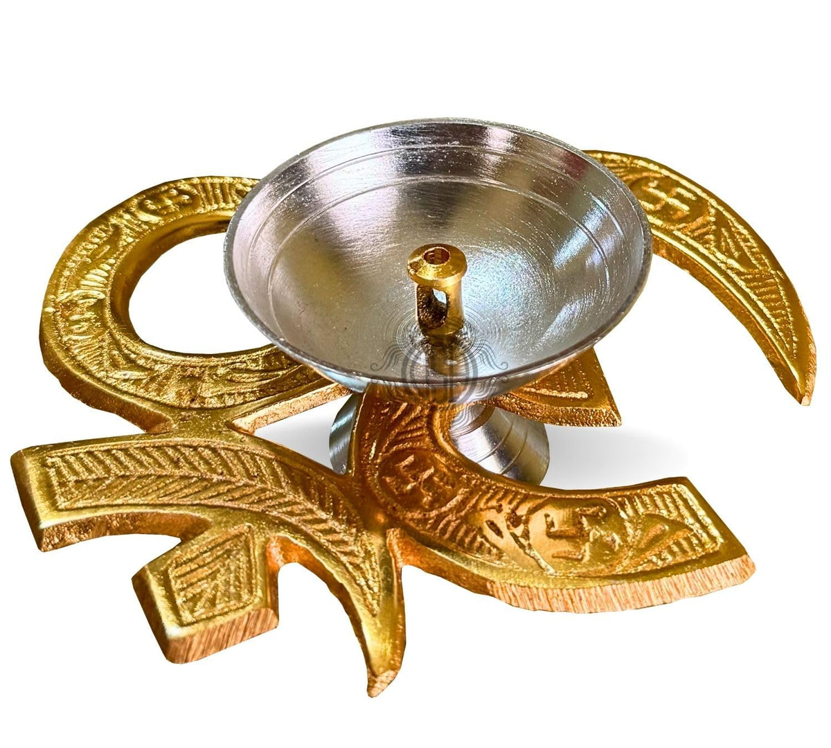 DSH Om Symbol Diya Oil Lamp for Puja Home Office Mandir Akhand Jyot Diya Deepak for Diwali Festival Gift Item .