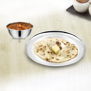 Parage 6 Pieces Stainless Steel Small Plate | Heavy-Gauge Food-Grade, 9 Inch Steel Round Snack Plate for Home & Kitchen | Rust-Proof, Durable, Easy-to-Clean Dessert/Breakfast/Chapati/Serving Plate