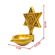 Aalayam Selveer Om Saravana Bhava Vilakku | Saravanabava Vilakku 10 CM Height, Brass, Gold Colour, 1 No
