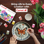 Camel Acrylic Ultra Colour – 24 Rich Shades (10ml each) | Multi-Surface DIY Paints | Vibrant & Permanent Colors | Suitable on Canvas, Wood, Fabric, Paper and Ceramics