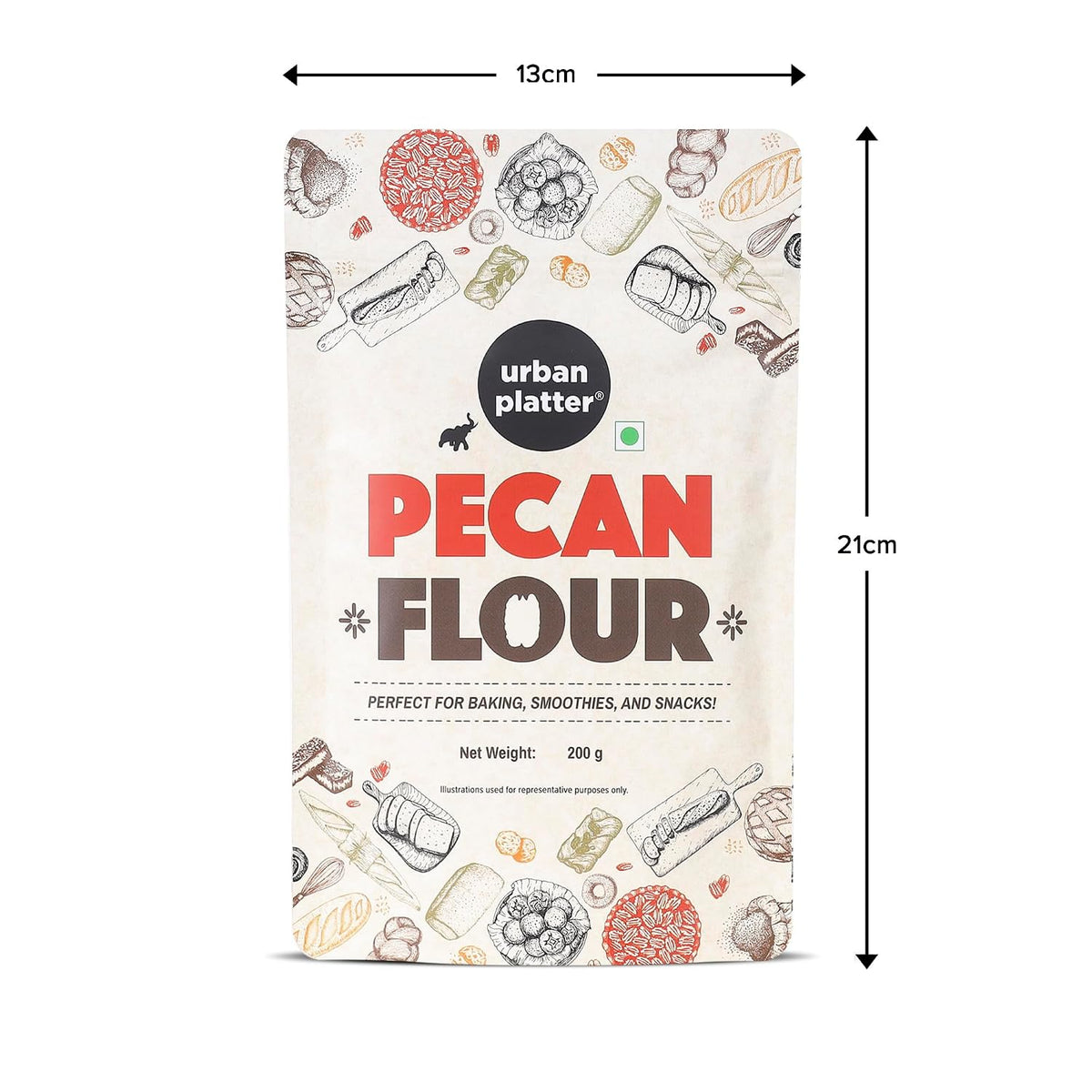 Urban Platter Pecan Flour, 200g (Imported from the USA | Ideal for Baking & Desserts)