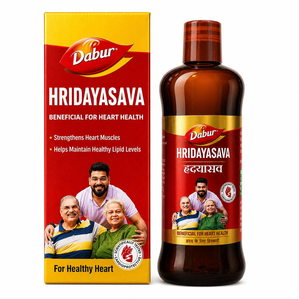 Dabur Hridayasava Ayurvedic Tonic for Heart & Cardiovascular Support | With Arjun Chhal, Ashwagandha, Draksha & Amla | Helps Maintain Healthy Lipid Levels | 450 ML