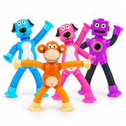 Toy Imagine Flexible Suction Cup Robot Toy for Kids Bendable Stretchable Pop Tube Arms & Legs Creative Sensory Fidget Toy with Suction Feet Fun Pretend Play & Activity Toy for Boys & Girls