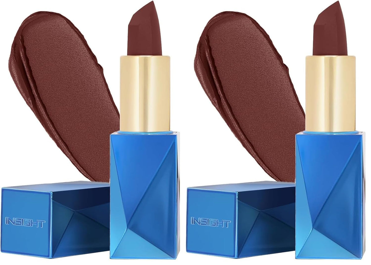 INSIGHT Professional Ultra Smooth Lipstick - Versatile | Weightless Formula | Intense Color Payoff | Non-Sticky, Moisturizing | Enriched with Rice Bran Butter & Vitamin E - 3.8g (Pack of 2)