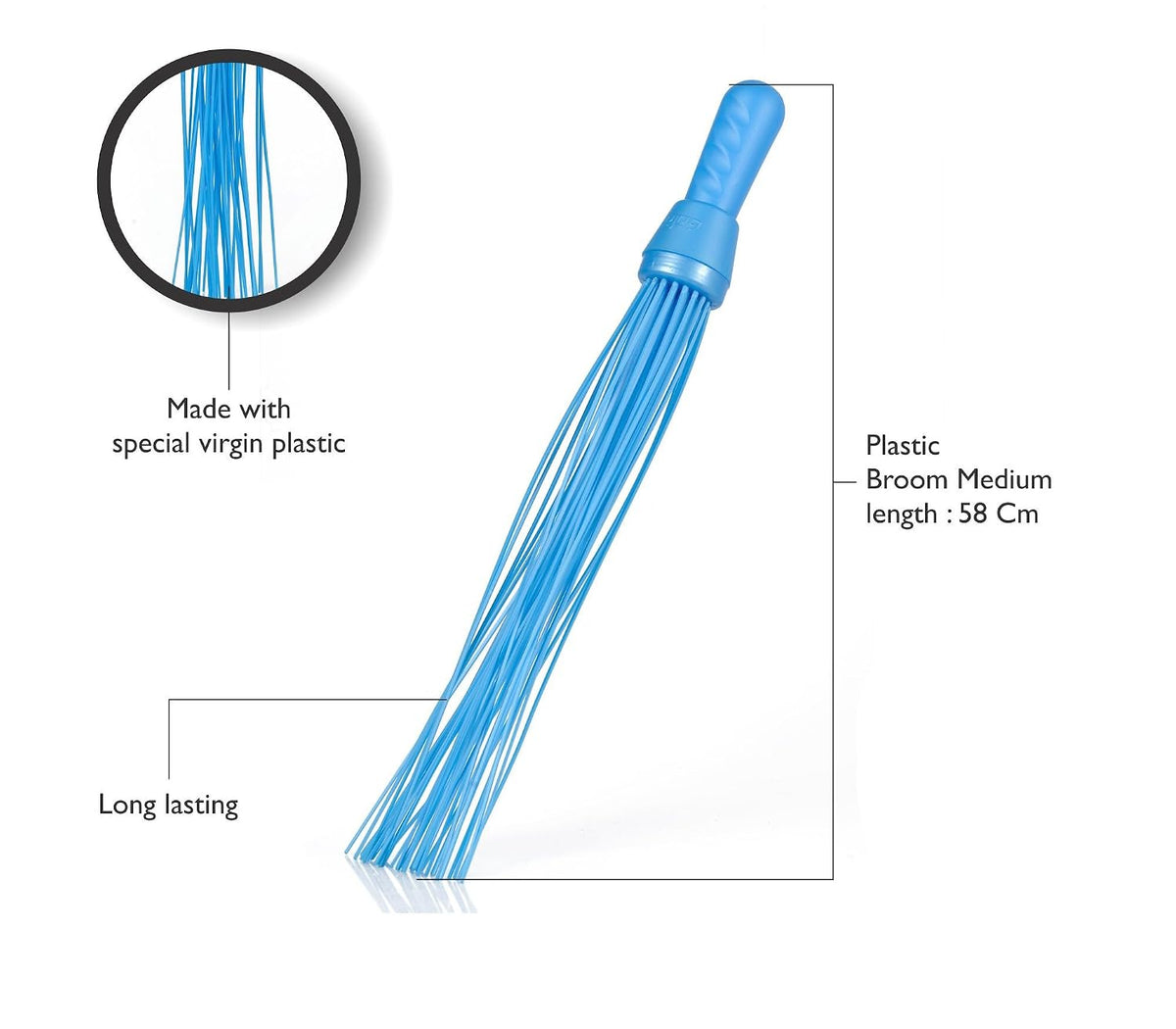 Gala 132785 Plastic Medium Floor Broom (Color May Vary)