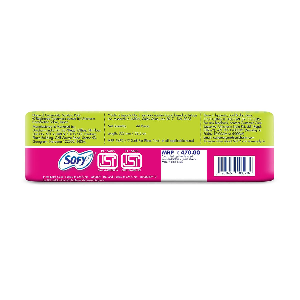 Sofy AntiBacteria XL+ - 323mm | 44 Countpads |For Women Sanitary Pads | Keep Skin Dry | 6 Layer Deep Absorption | Herbal Sheild | Hygiene & Herbs