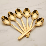 Parage 6-Piece Stainless Steel Golden Spoon Set, 16 cm, Premium Gold Cutlery for Home, Kitchen & Dining, Luxury Tableware Gift
