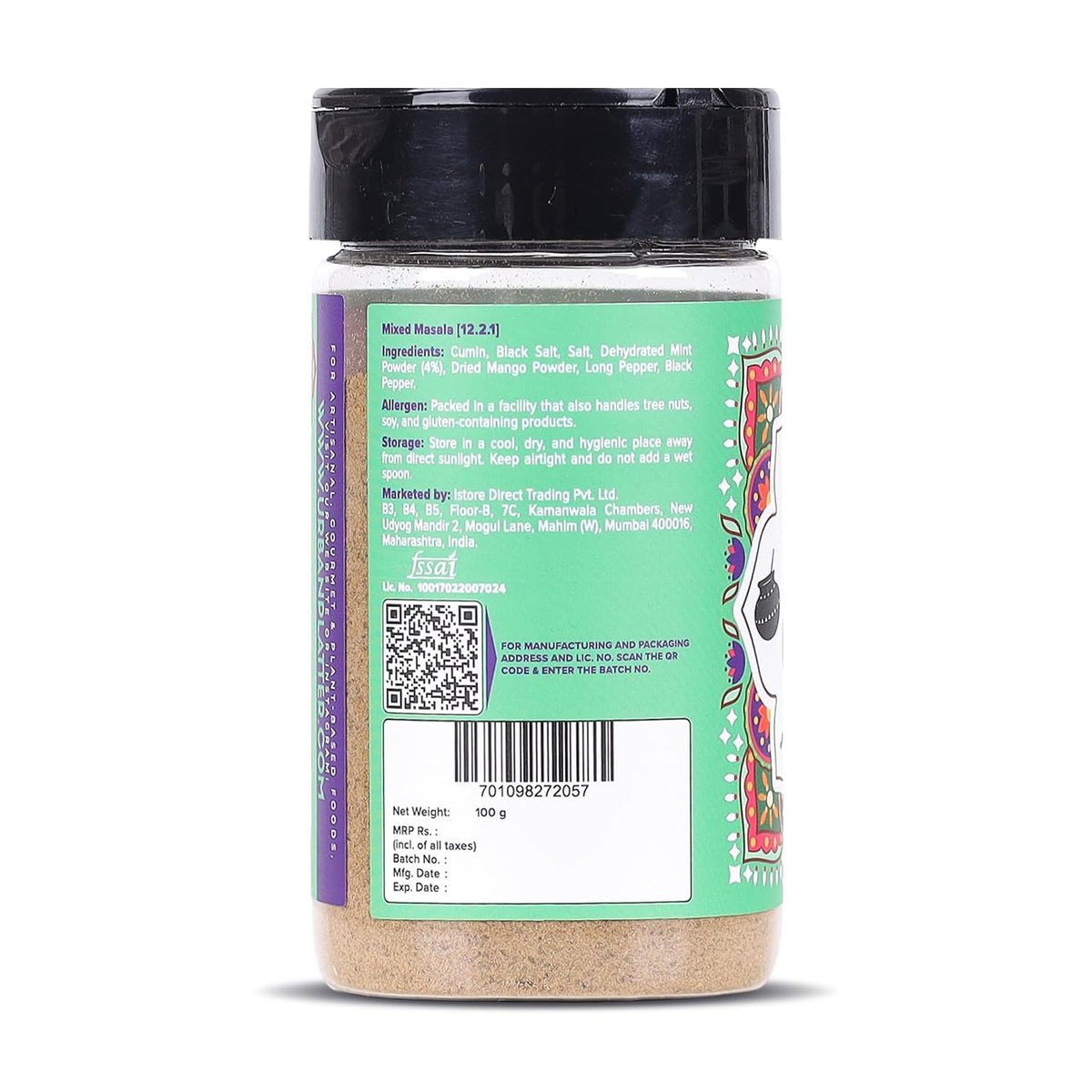 Urban Platter Pudina Chaas Masala, 100g (Everyday Refreshment Essential | Digestive-Friendly | Additive & Preservative-free)