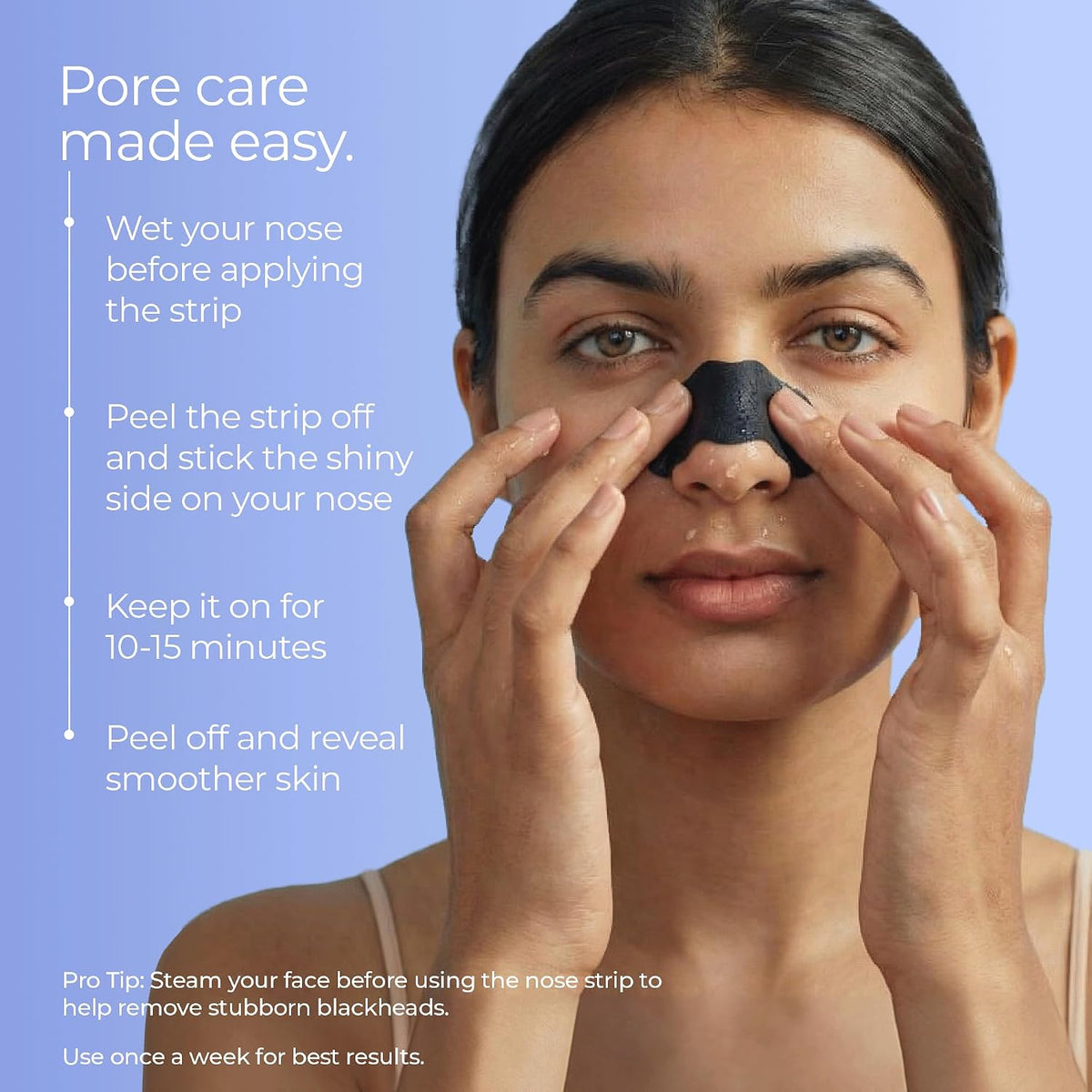 Nua Nose Strip - Pack of 2 | Removes Blackheads & Whiteheads | Pure Matcha and Witch Hazel | 100% Natural Extracts| Absorbs Excess oil & Sebum | Works within 10 minutes | Protects Skin Barrier | Safe on Skin