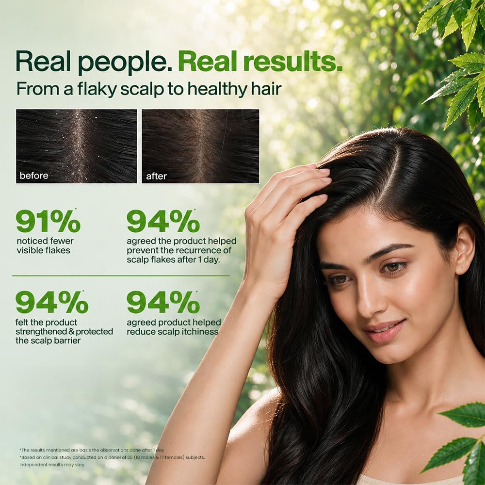 Biotique Fresh Neem Anti Dandruff Shampoo and Conditioner | Controls Dandruff | Eliminates Dryness, Flaking, and Itching | Hair Looks Fresh and Lustrous |Suitable for All Skin Types | 650ml