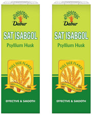 Dabur Sat Isabgol (Psyllium Husk) - 180/200 g | Rich in Fiber | Provides Effective Relief From Constipation & Bloating | Promotes Bowel Health | Non Habit Forming | 100% Ayurvedic (Pack of 2)