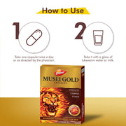 Dabur Musli Gold Capsules - 10 Capsules | 100% Ayurvedic Capsules for Strength, Stamina & Power | Ayurvedic Supplement for Men