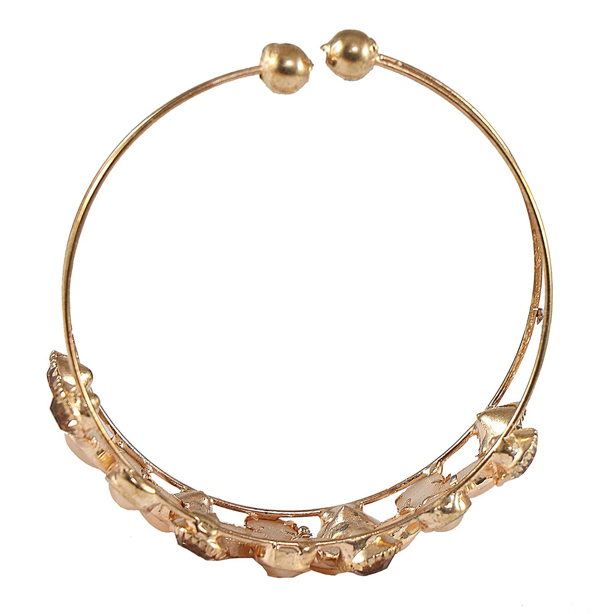 NMII Stylish Gold Plated Charm Pearls & Stone Bracelet For Women and Girls