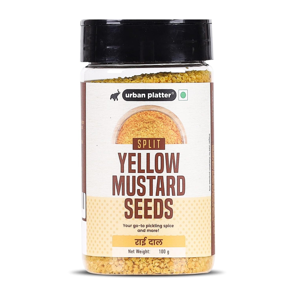 Urban Platter Split Yellow mustard seeds, 100g (Peeli Sarson Dal | Rai Kuria | Pickling Essential)