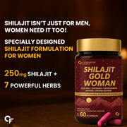 Carbamide Forte Shilajit Gold Capsules For Women With Pure Shilajeet Swarna Bhasma, Saffron & Ashwagandha | Himalayan Shilajit for Women | Shilajeet Gold Original | 60 Veg Capsules (Pack of 2)