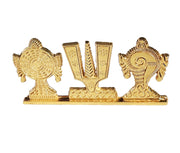 KridayKraft Tirupati Balaji Symbol Stand Shankh Chakra Namah Gold Plating Antique Decorative for Car Dashboard Home & Office Table Showpiece Figurines,Religious Gift Idol...