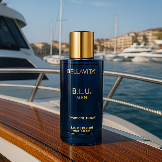 Bella Vita Luxury B.L.U Man Eau De Parfum Perfume with Lemon, Black Pepper, Orris, Musk|Premium, Long Lasting Fresh Aromatic Fragrance for Men, 100 ML