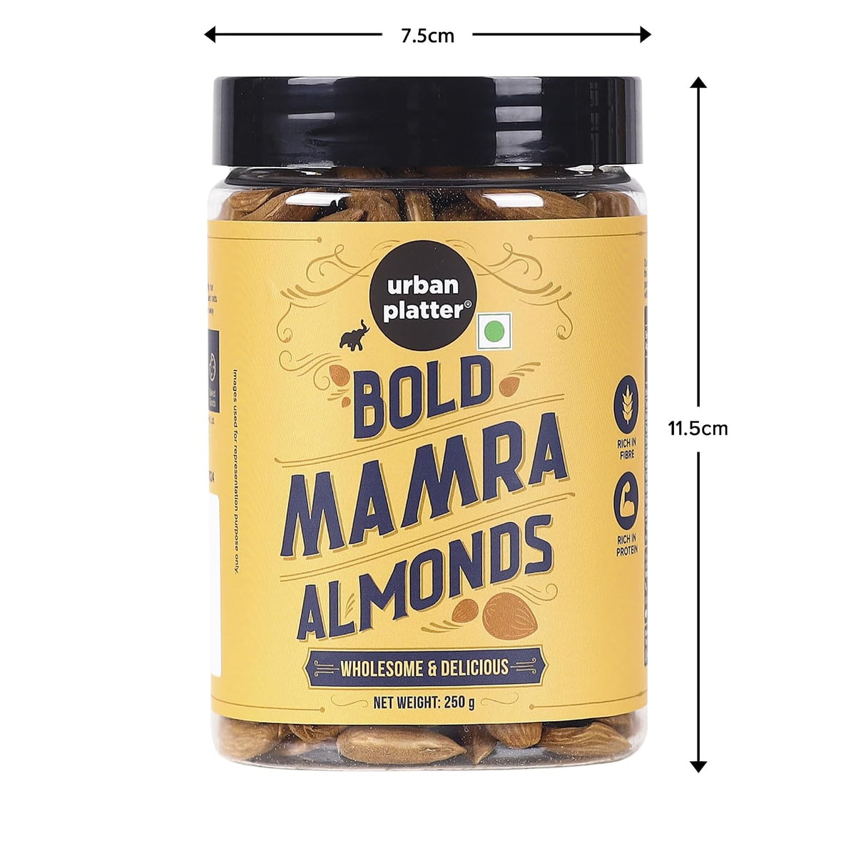 Urban Platter Mamra Almonds, 250g (Rich in Healthy Fats and Protein | Nutrient-Dense | Premium Almond Variety)