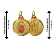 DIVINITI 24K Gold Plated Double-Sided Religious Pendant with Premium Gift Box, Spiritual Locket for Men & Women, Devotional Jewellery for Gifting & Everyday Wear | Padmavathi & Balaji