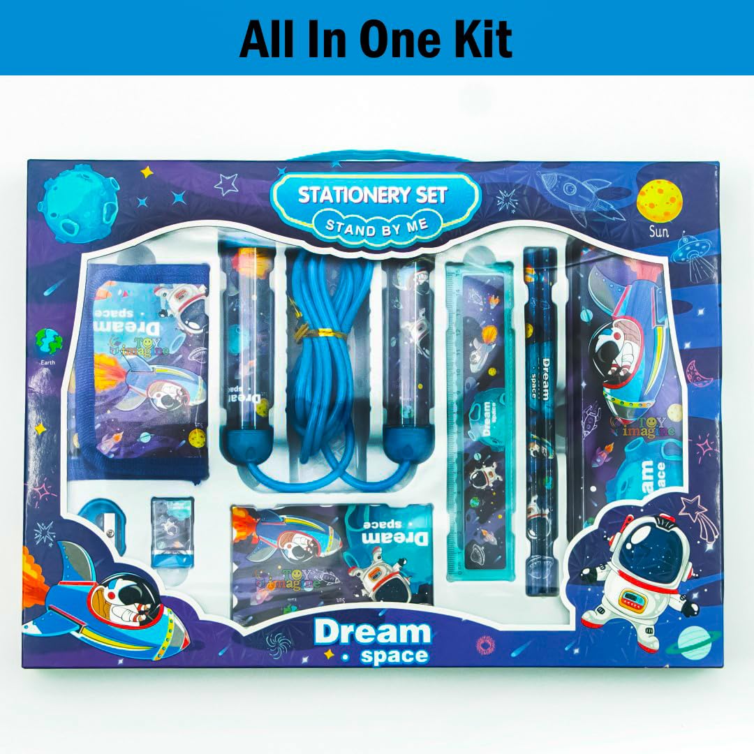 Toy Imagine Stationery for Kids Best Return Birthday Gift for Boys Girls Educational Learning Stationery kit Set for Kid (9 Space Set)