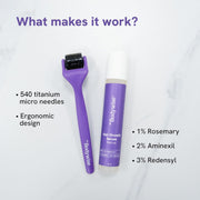 Be Bodywise Rosemary Hair Growth Roll-On Serum (25Ml) & Derma Roller,3% Redensyl,2% Aminexil & 2% Anagain For Thicker Hair Growth,0.5Mm Titanium Micro Needles For Better Follicle Stimulation - Grams