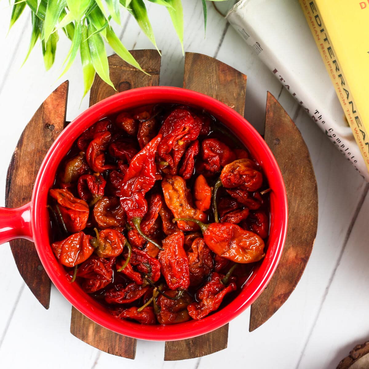 Urban Platter Assamese Bhut Jolokia Whole Chilli Peppers in Vinegar, 180g