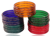 Nmii Glass Bangle Set for Women (Gv345-2.6, Multicolor, 2.6 Inch, 20 Piece)