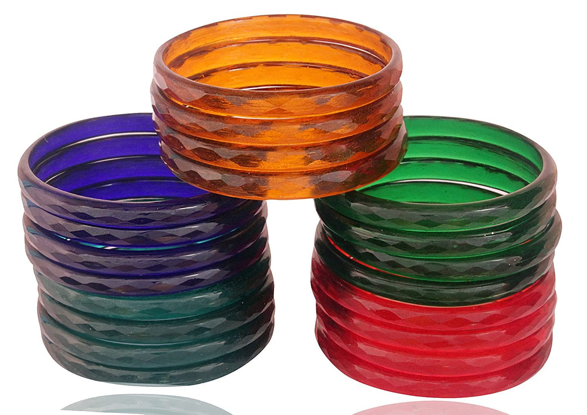 NMII Glass Bangles Set for Women & Girls