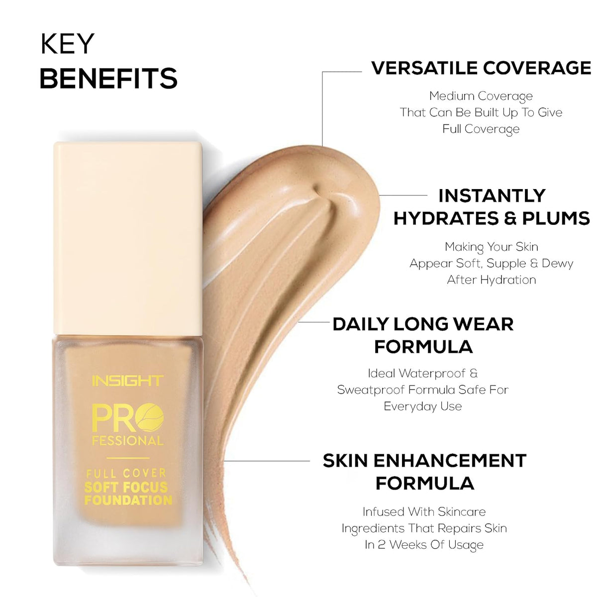 INSIGHT Professional Soft Focus Full Coverage Foundation (LP05) | Long-Wear Formula | Hydrates & Plumps | Buildable Coverage | Infused with Vitamin E & Goji Berry (25g)