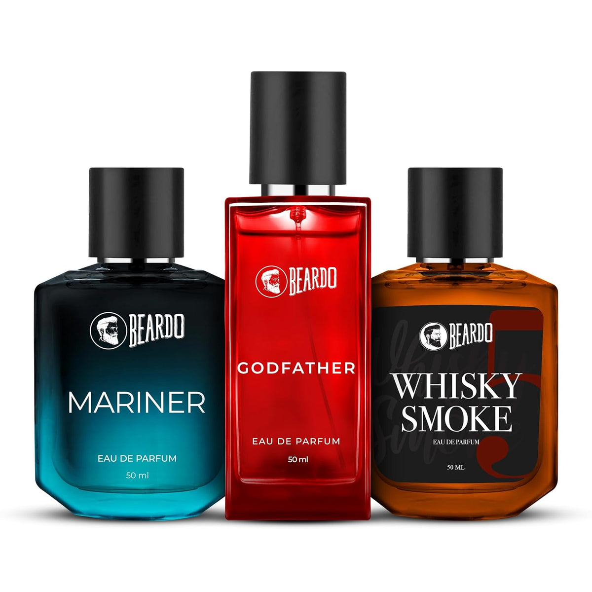 Beardo Mariner, GodFather & Whiskey Smoke Perfume For Men (50Ml X Pack Of 3) | Long Lasting Perfume | Date Night Perfume For Men | Gift for Men | Gift For Friends | Gift for Husband | Gift for boyfriend
