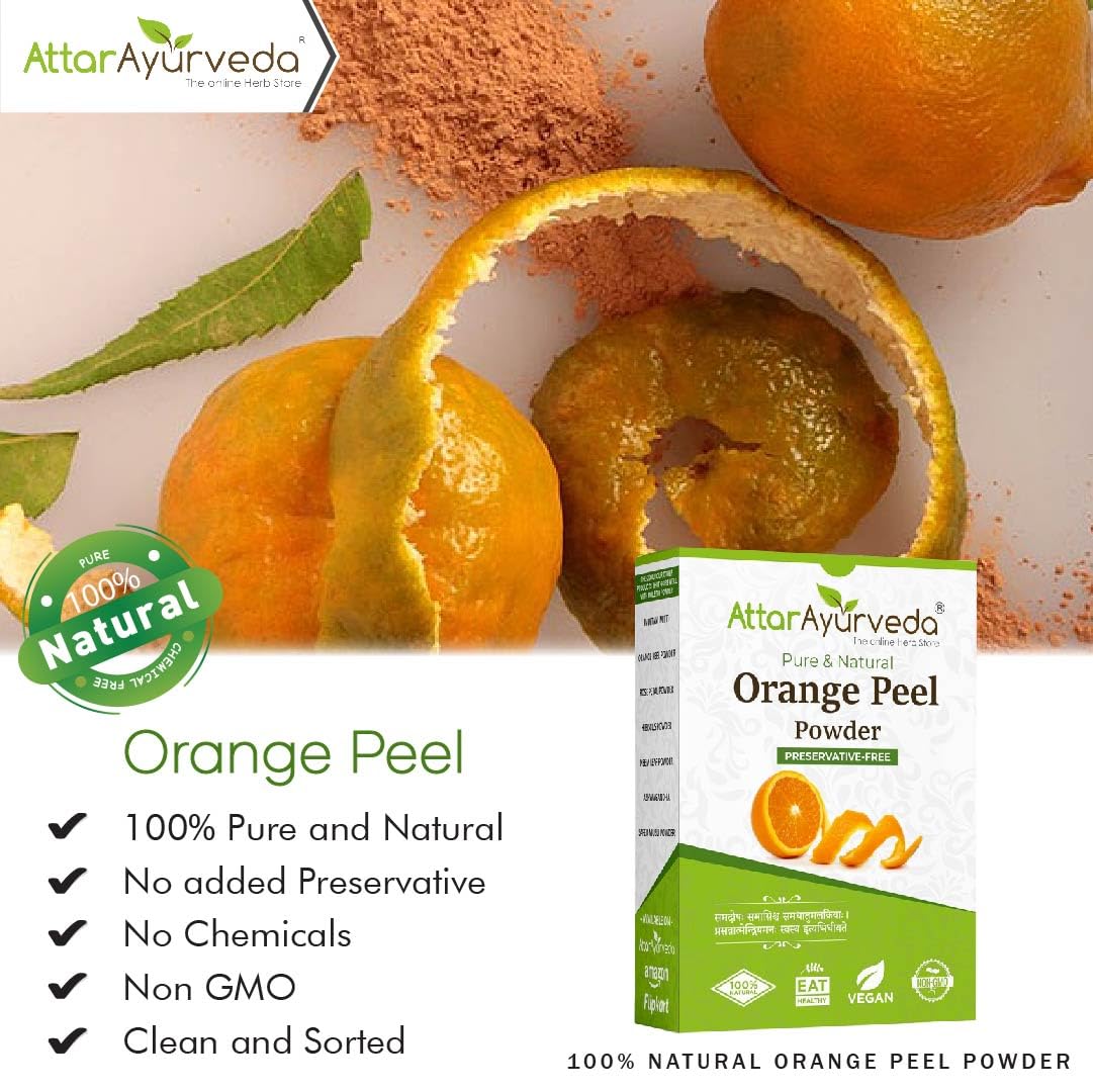 Attar Ayurveda Orange Peel Powder For Face Skin Whitening (200 Grams)