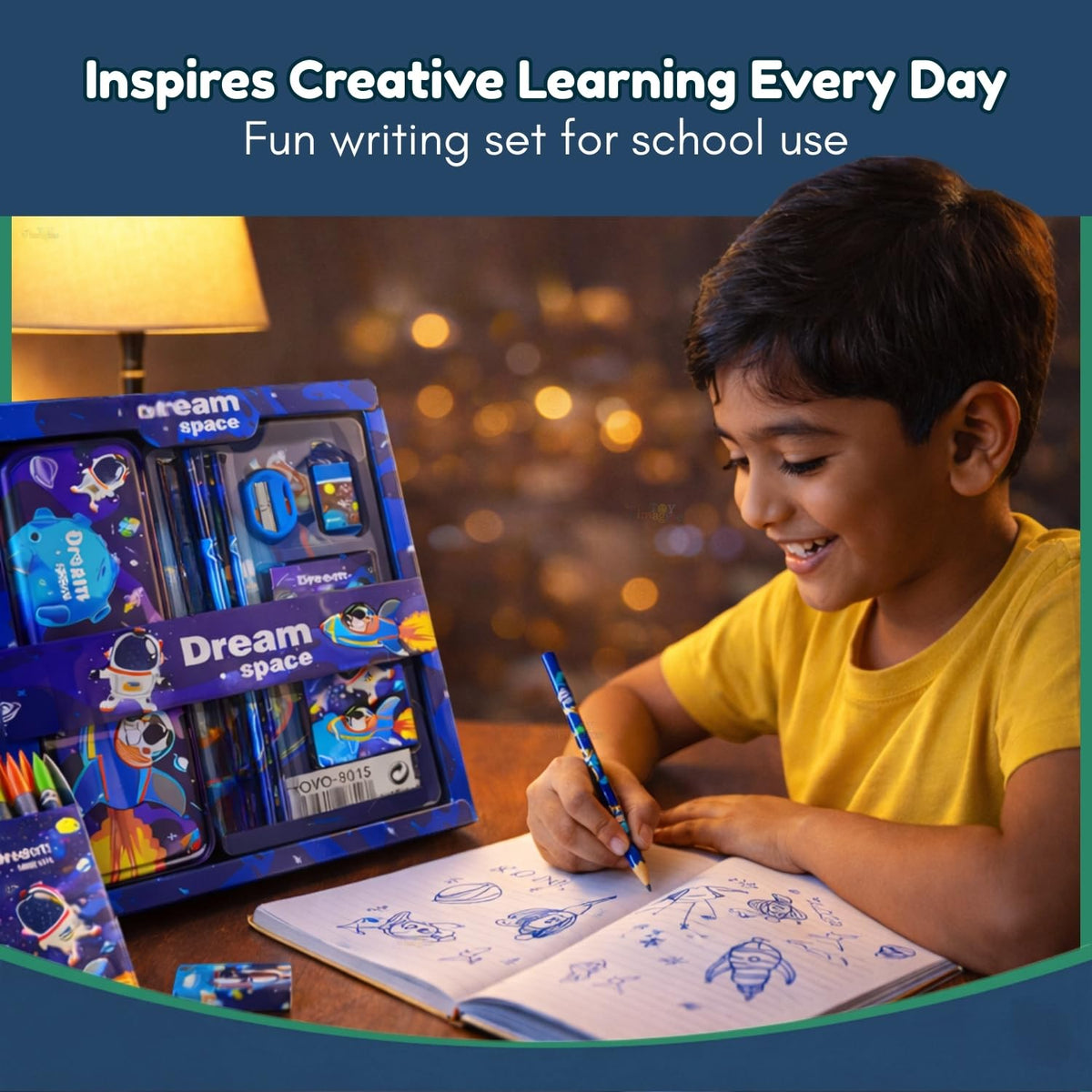Toy Imagine Space Theme Stationery Set for Kids | 12-Piece Stationary Kit for Boys & Girls Age 3-15 Years - Return Gifts -School Supplies & Learning Gift for Kids