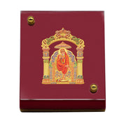 Diviniti 24K Gold Plated Sai Baba Frame for Car Dashboard, Home Decor, Table & Office| MDF 1B Royal Car Frame with 24K Gold Plated Foil| Religious Frame for Puja, Festival Gift (6.5 CM x 5.5 CM)