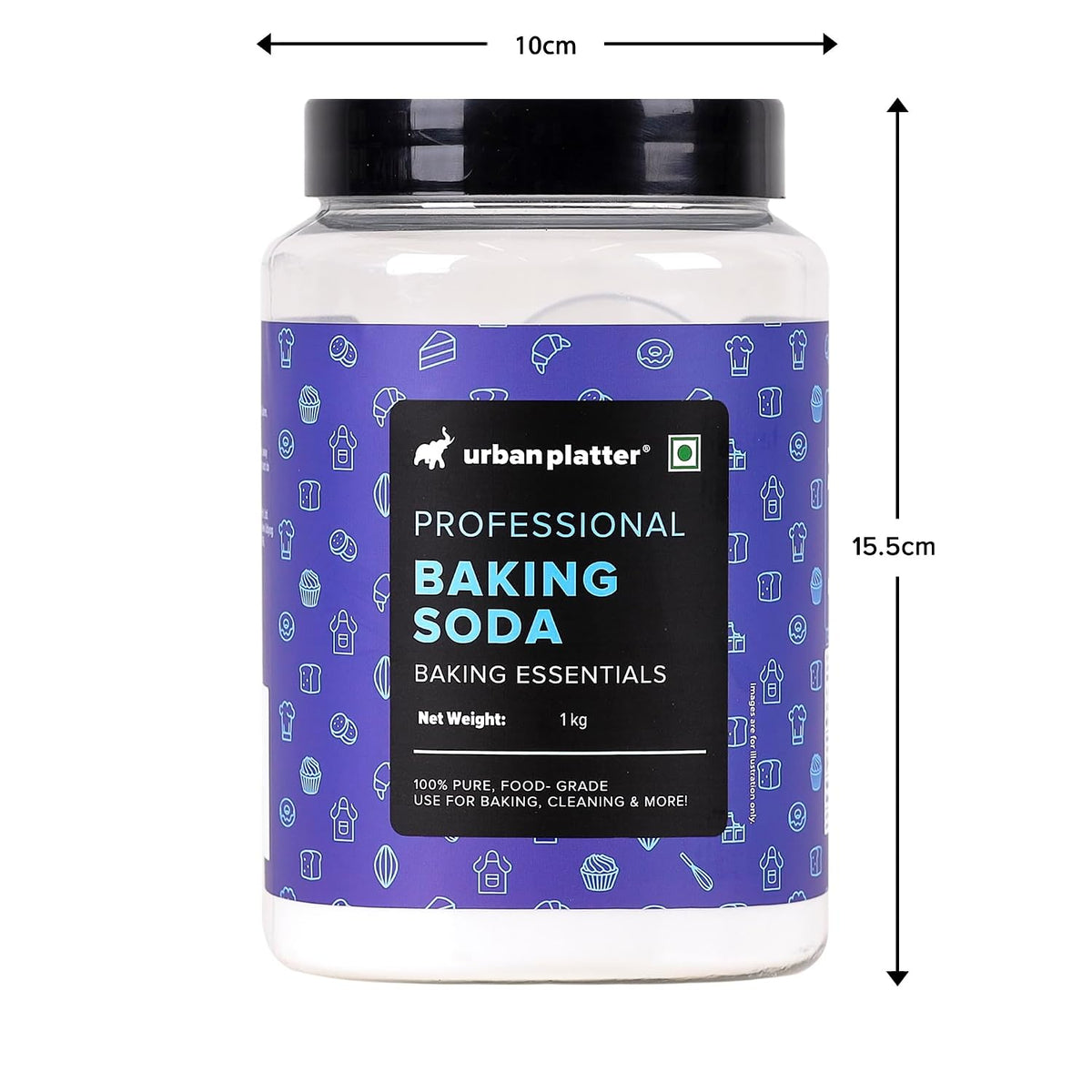 Urban Platter Baking Soda, 1kg (Baking & Cooking Essential, Food-Grade Sodium Bicarbonate, Multi-Use Kitchen & Household Cleaner, Deodorizer)