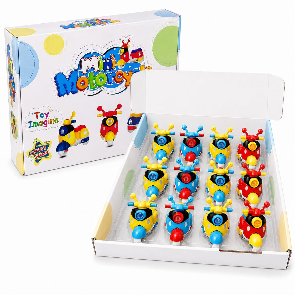 Toy Imagine Pack of 12 Mini Scooter Toy for Kids 3-12 Ages