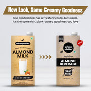 Urban Platter Almond Milk, 1 Litre, Pack of 2 (Unsweetened | Lactose-Free | Plant-Based Milk Alternative | Works Beautifully in Tea and Coffee)