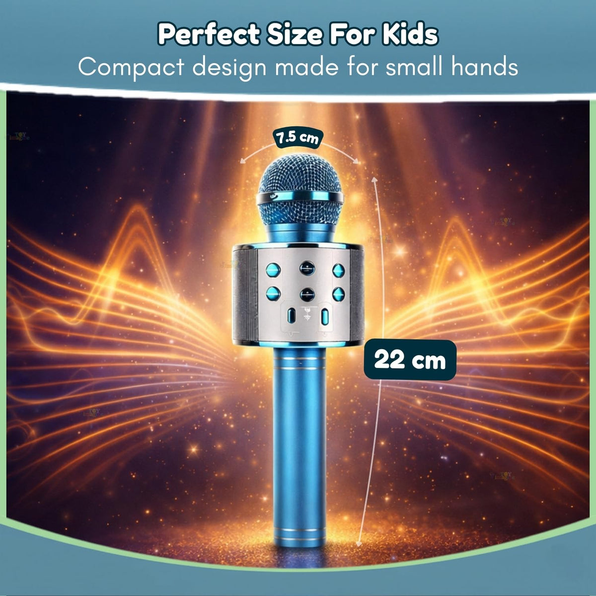 Toy Imagine Rechargeable Karaoke Mic for Kids Wireless Bluetooth Mike for Singing, Practice Microphone for Kids, Music Singing Toy Birthday Gift for Boys & Girls 3+ (Assorted)
