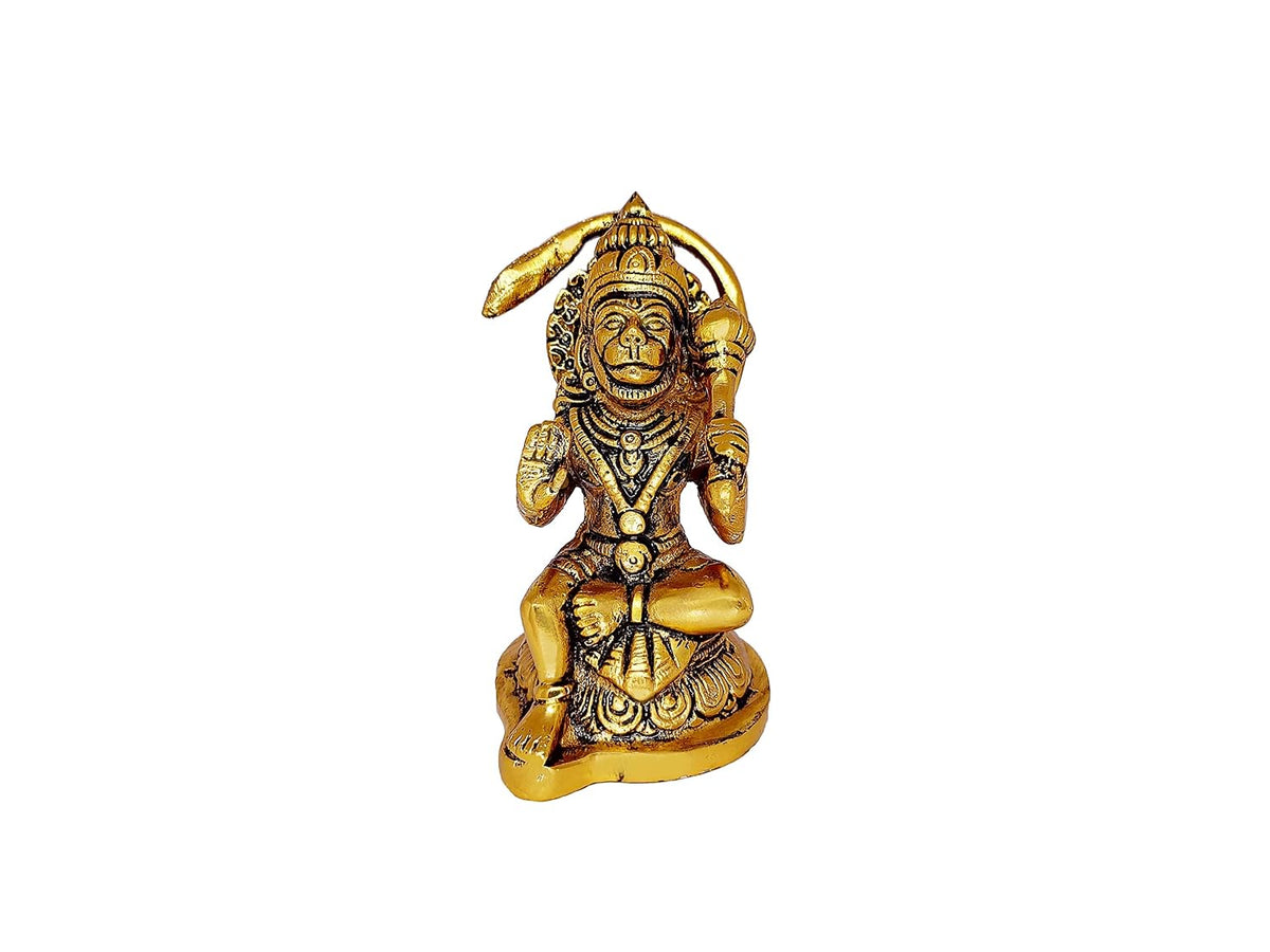 KridayKraft Hanuman ji Metal Statue,Bajrangbali Murti for Pooja & Decor Your Home,Office,Religious Idol Statue Gift Purpose,Table Showpiece Figurines,(Pack of 1 Hanuman Ji Murti) for Car Dashboard...